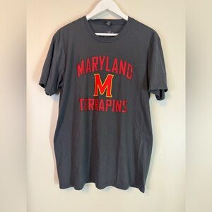 Maryland Terrapins T-Shirt Men’s Large Grey Red EUC NCAA Bug Ten Conference
